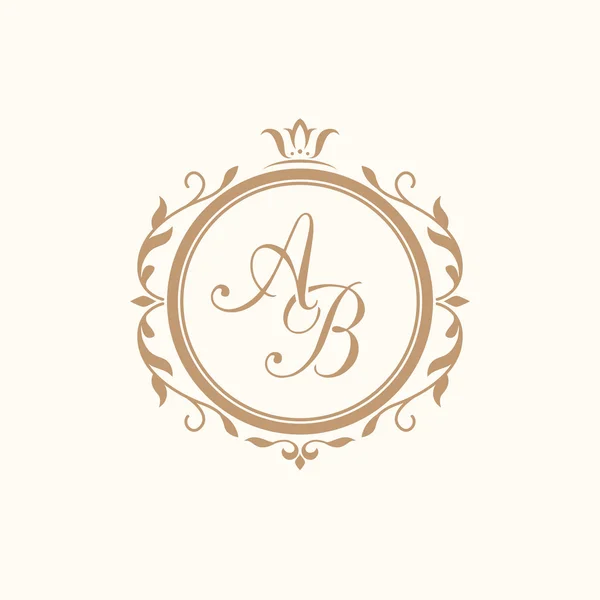 Vintage monogram template — Stock Vector