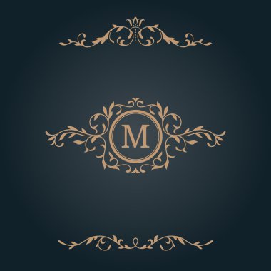 Vintage monogram şablonu