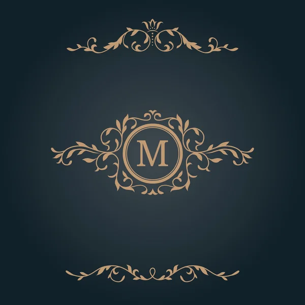 Vintage monogram template — Stock Vector