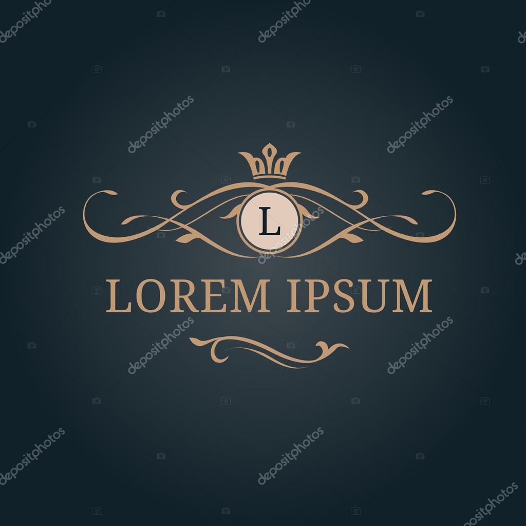 Elegant floral monogram design template and decorative elements. Wedding monogram. Calligraphic elegant ornament. Business sign, monogram identity for restaurant, boutique, hotel, heraldic, jewelry.