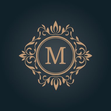 Vintage monogram şablonu