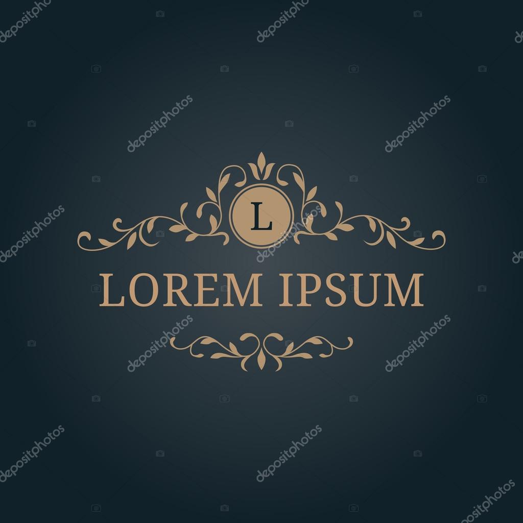 Elegant floral monogram design template with decorative elements. Wedding monogram. Calligraphic elegant ornament. Business sign, monogram identity for restaurant, boutique, hotel, heraldic, jewelry.