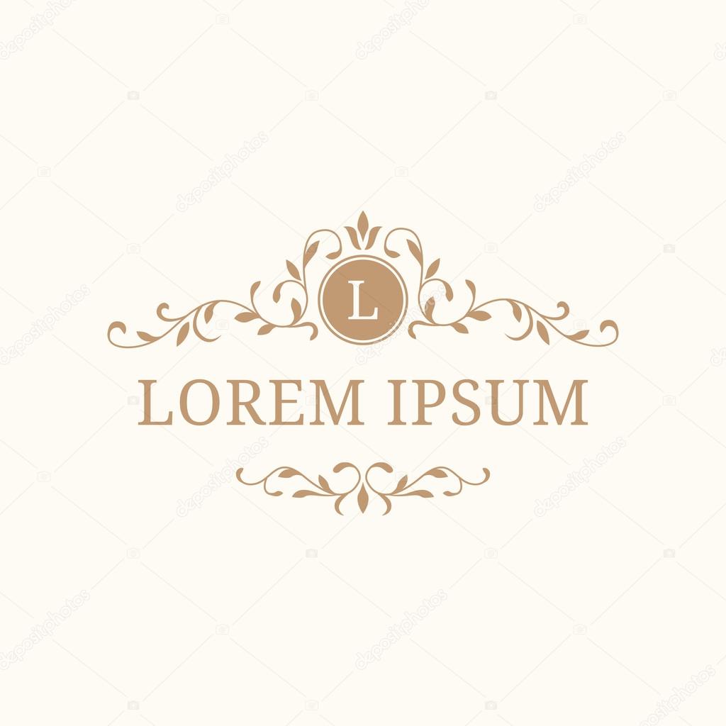 Elegant floral monogram design template with decorative elements. Wedding monogram. Calligraphic elegant ornament. Business sign, monogram identity for restaurant, boutique, hotel, heraldic, jewelry.