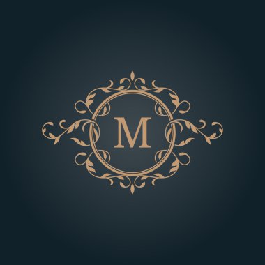Vintage monogram şablonu