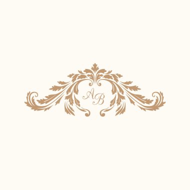 Vintage monogram şablonu