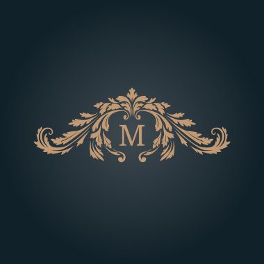 Vintage monogram şablonu