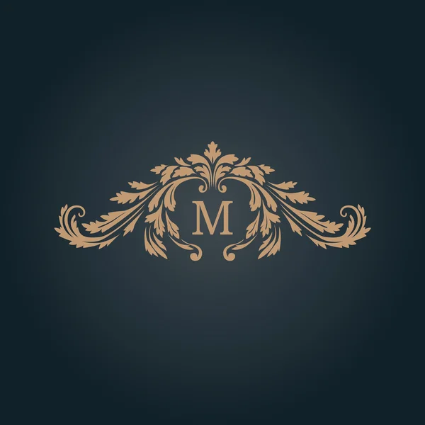 Vintage monogram template — Stock Vector