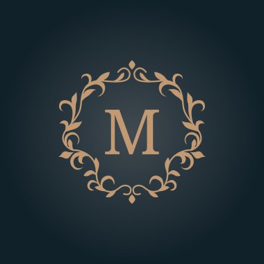 Vintage monogram şablonu