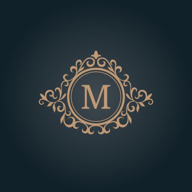Vintage monogram şablonu