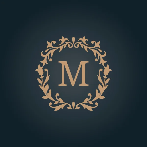 Vintage monogram template — Stock Vector