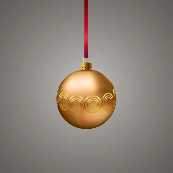 Oro palla di Natale — Vettoriale Stock
