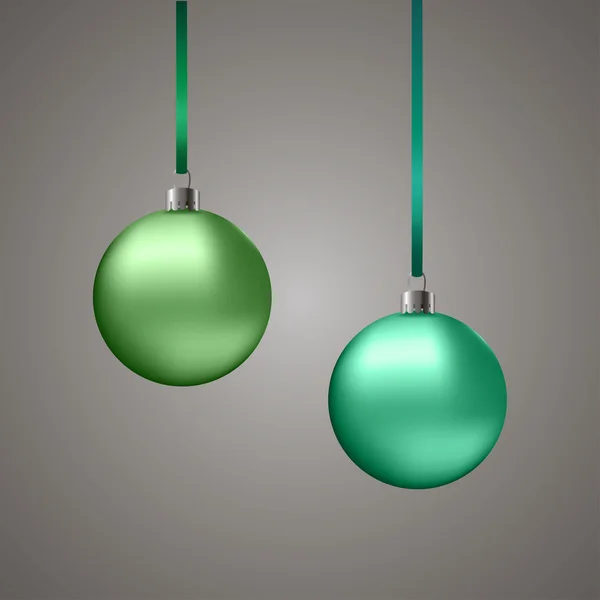 Green Christmas balls — Stock Vector