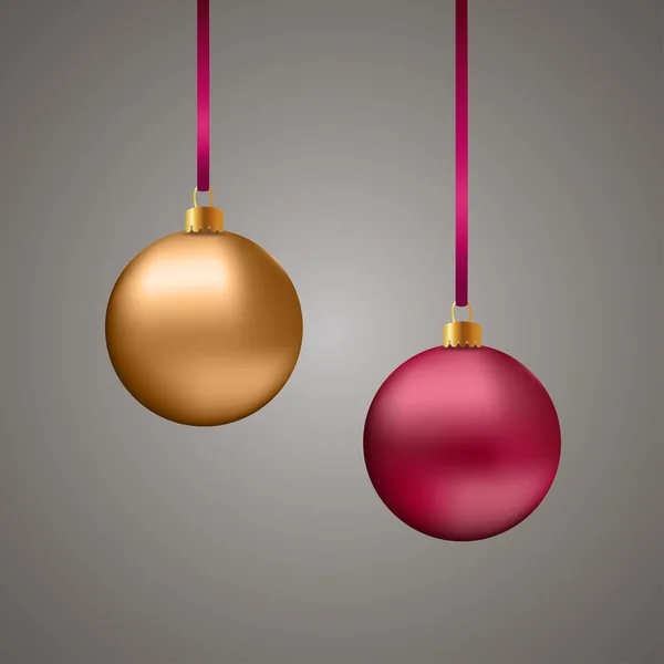 Rote und goldene Weihnachtskugeln — Stockvektor