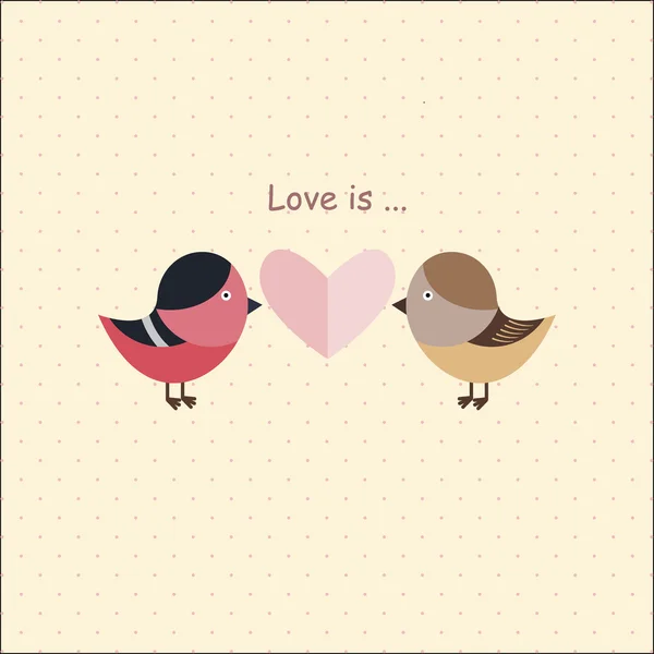 Pássaros bonitos apaixonados — Vetor de Stock