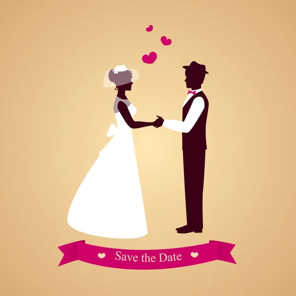 Tarjeta de boda — Vector de stock