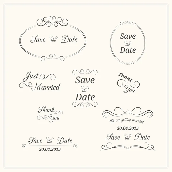 Tipografía de boda — Vector de stock