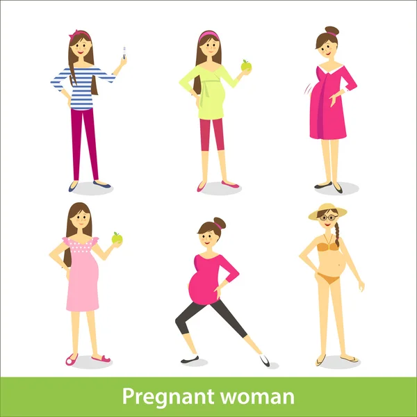 Pregnant woman — Stock Vector