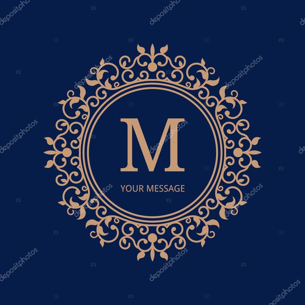 Elegant monogram design template. Calligraphic floral ornament. Can be used for label and invitation design .Business sign, monogram identity for Restaurant, Boutique, Cafe, Hotel, Heraldic, Jewelry.