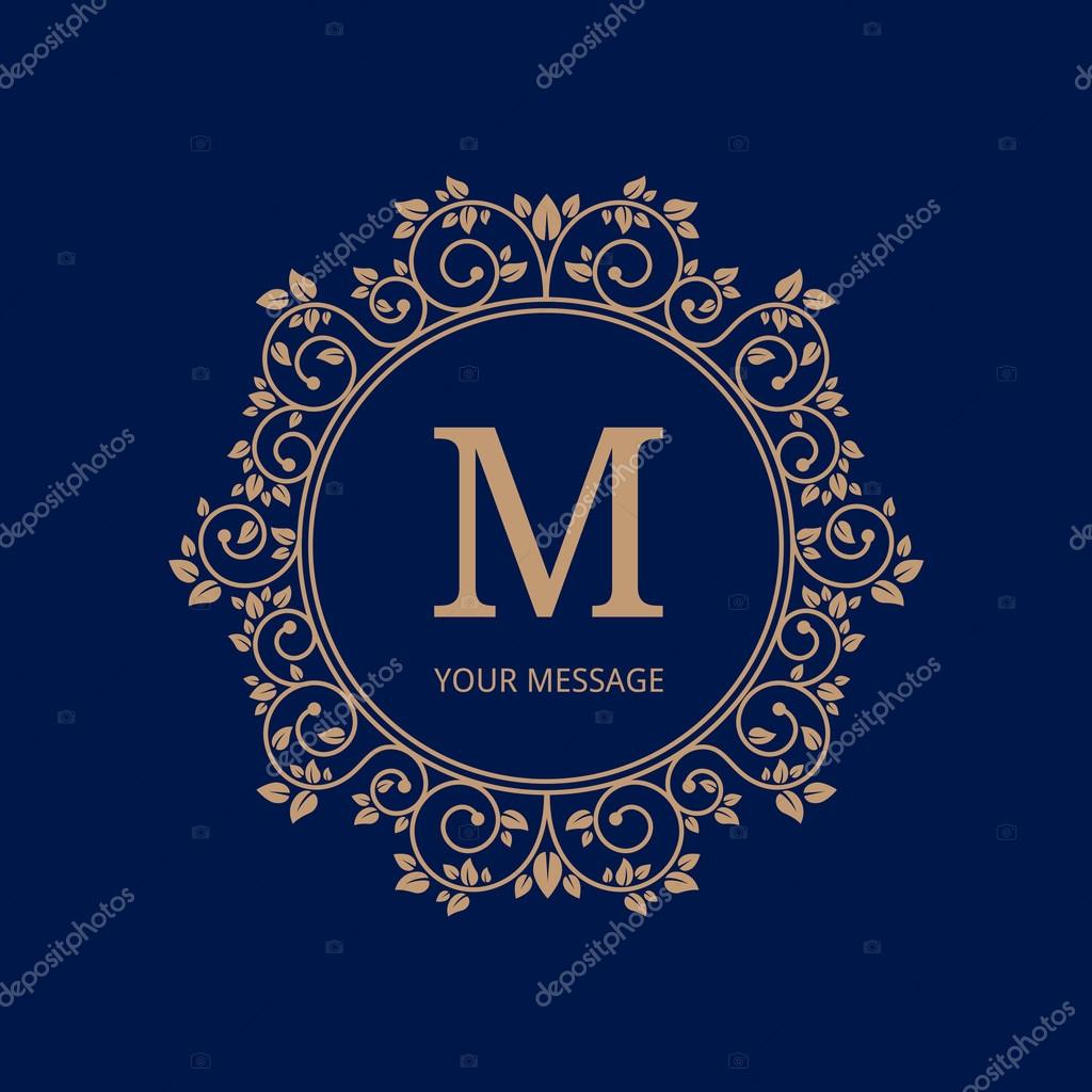 Elegant monogram design template. Calligraphic floral ornament. Can be used for label and invitation design .Business sign, monogram identity for restaurant, boutique, cafe, hotel, heraldic, jewelry.