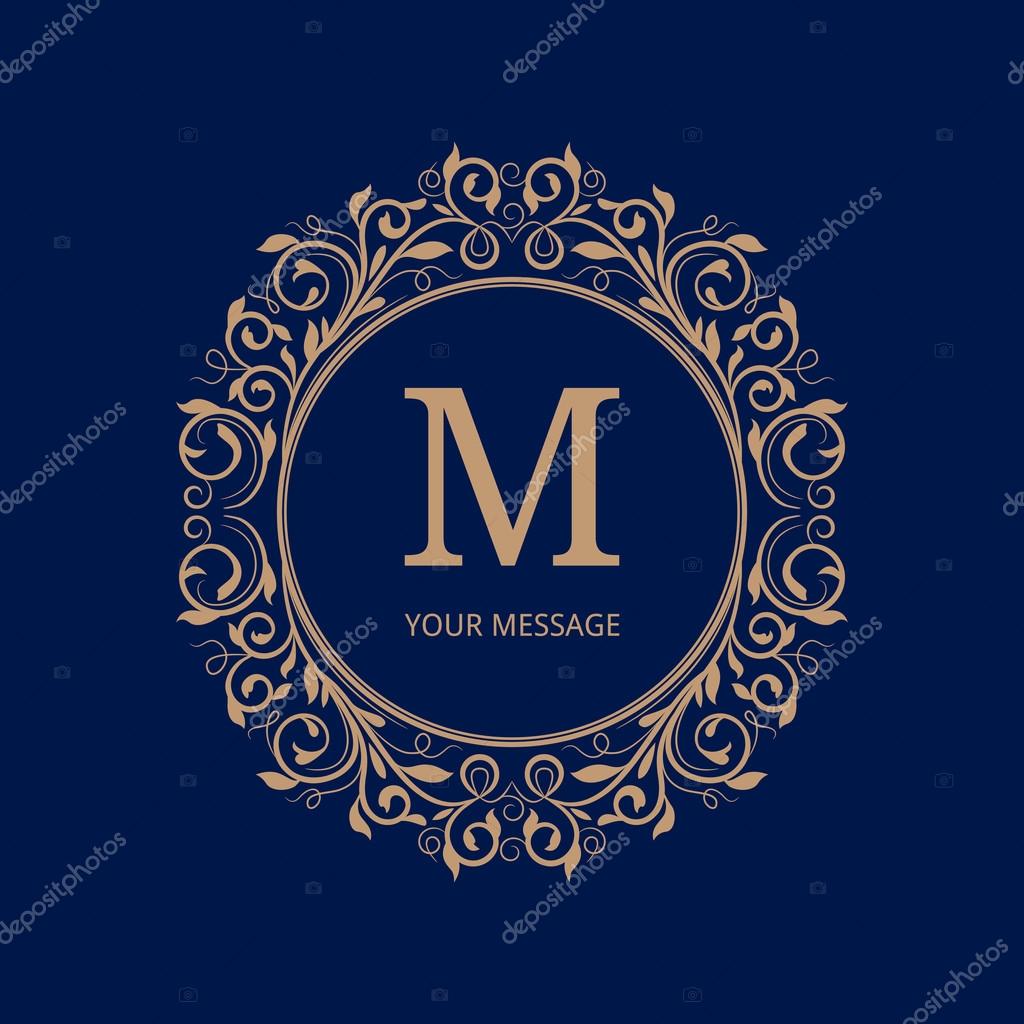 Elegant monogram design template. Calligraphic floral ornament. Can be used for label and invitation design .Business sign, monogram identity for restaurant, boutique, cafe, hotel, heraldic, jewelry.