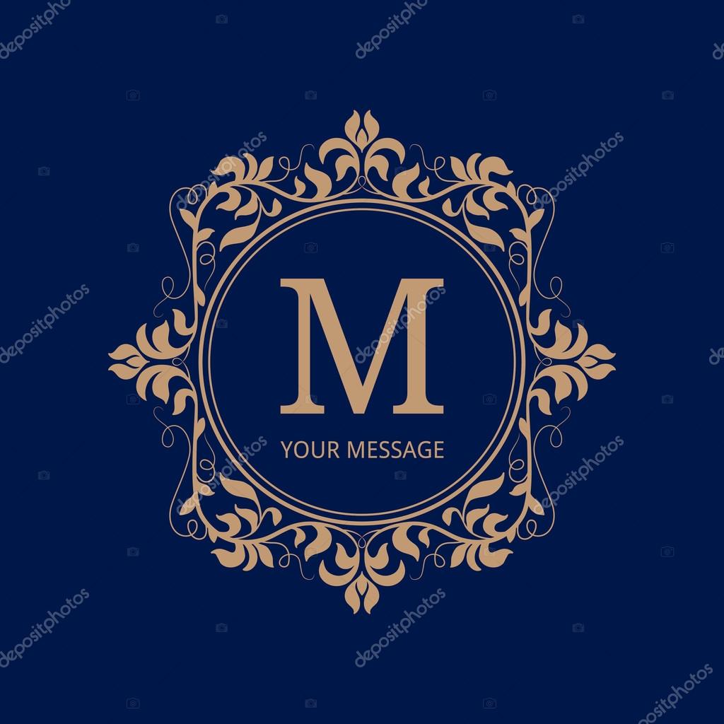 Elegant monogram design template. Calligraphic floral ornament. Can be used for label and invitation design .Business sign, monogram identity for restaurant, boutique, cafe, hotel, heraldic, jewelry.