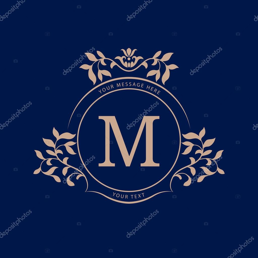 Elegant monogram design template. Calligraphic floral ornament. Wedding monogram. Can be used for label and invitation design .Business sign, monogram identity for restaurant, boutique, cafe, hotel, heraldic, jewelry.