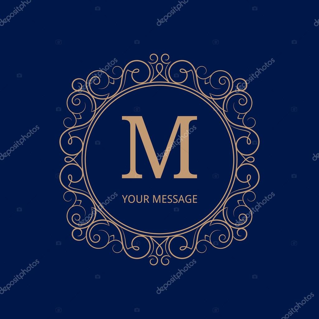 Elegant monogram design template. Calligraphic ornament. Wedding monogram. Can be used for label and invitation design .Business sign, monogram identity for restaurant, boutique, cafe, hotel, heraldic, jewelry.