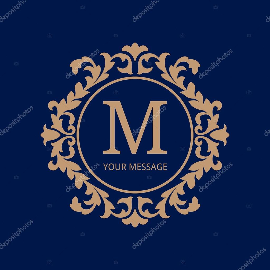 Elegant monogram design template. Calligraphic floral ornament. Can be used for label and invitation design .Business sign, monogram identity for restaurant, boutique, cafe, hotel, heraldic, jewelry.