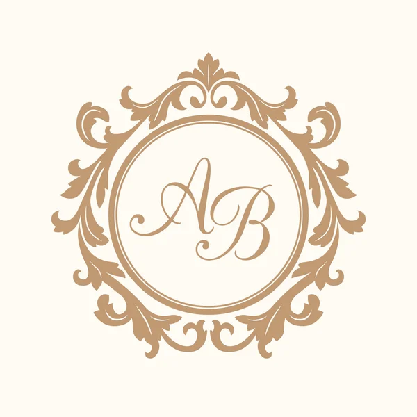 Vintage monogram sablon — Stock Vector