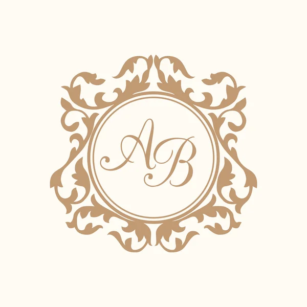 Vintage monogram sjabloon — Stockvector