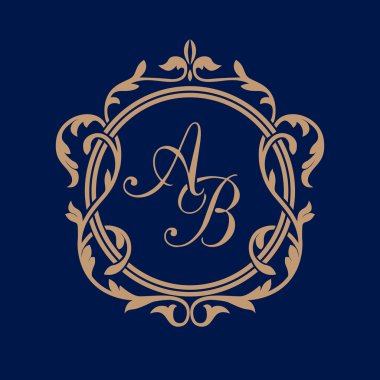 Vintage monogram şablonu
