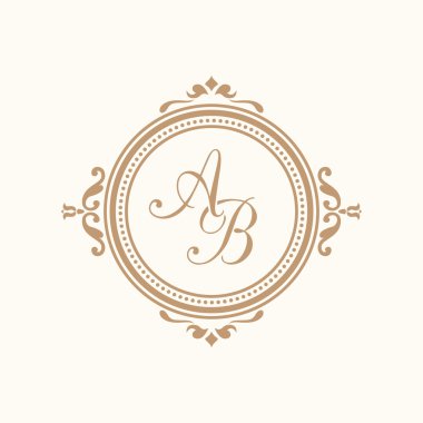 Vintage monogram şablonu