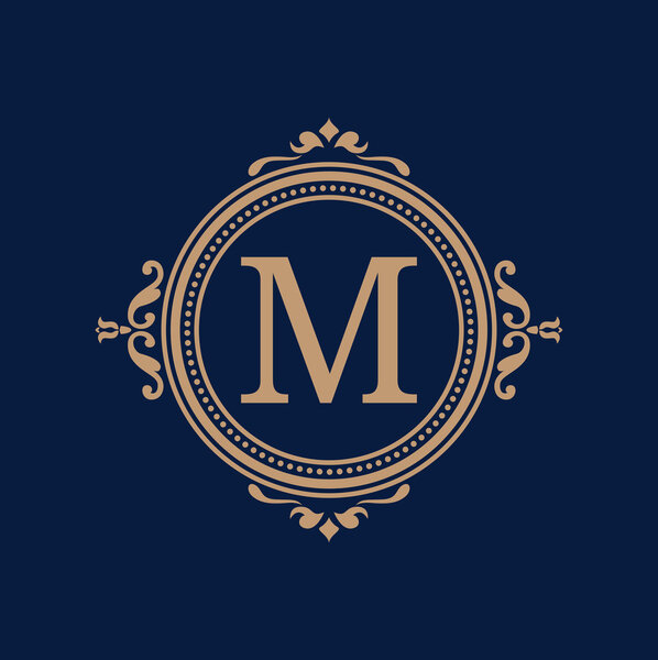 Vintage monogram template