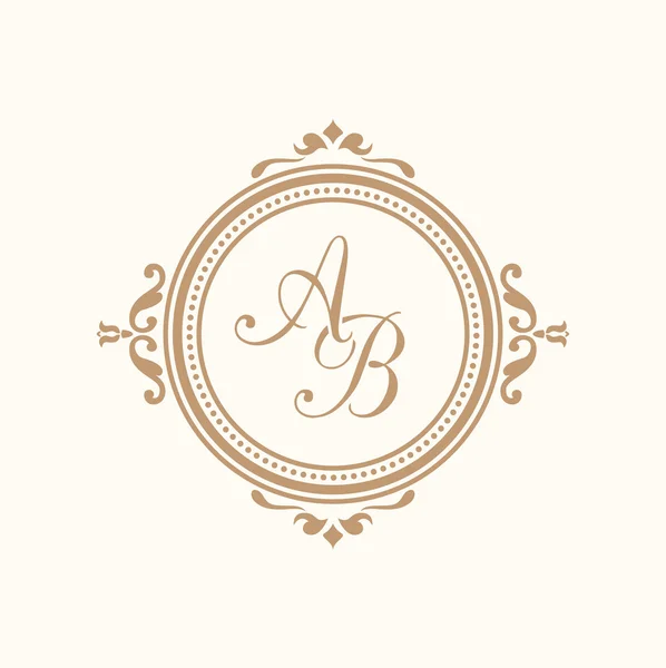 Vintage monogram sjabloon — Stockvector