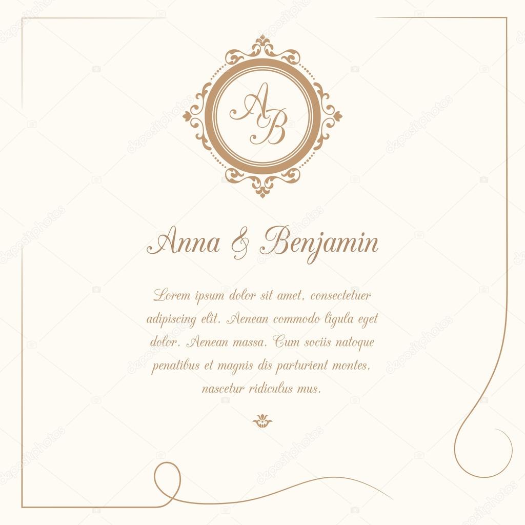 Wedding invitation with monogram