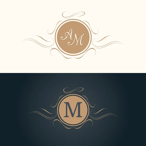 Vintage monogram sjabloon — Stockvector