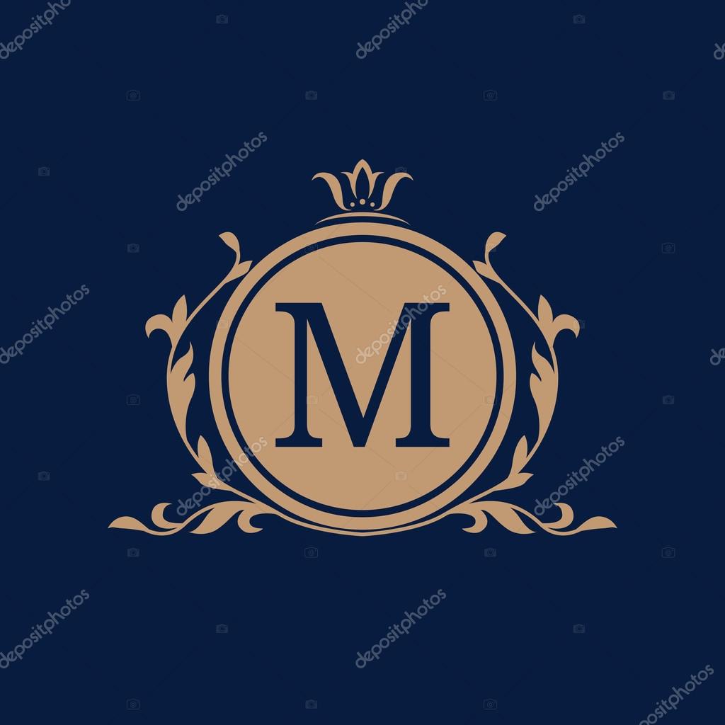 Elegant floral monogram design template for one or two letters . Wedding monogram. Calligraphic elegant ornament. Business sign, monogram identity for restaurant, boutique, hotel, heraldic, jewelry.