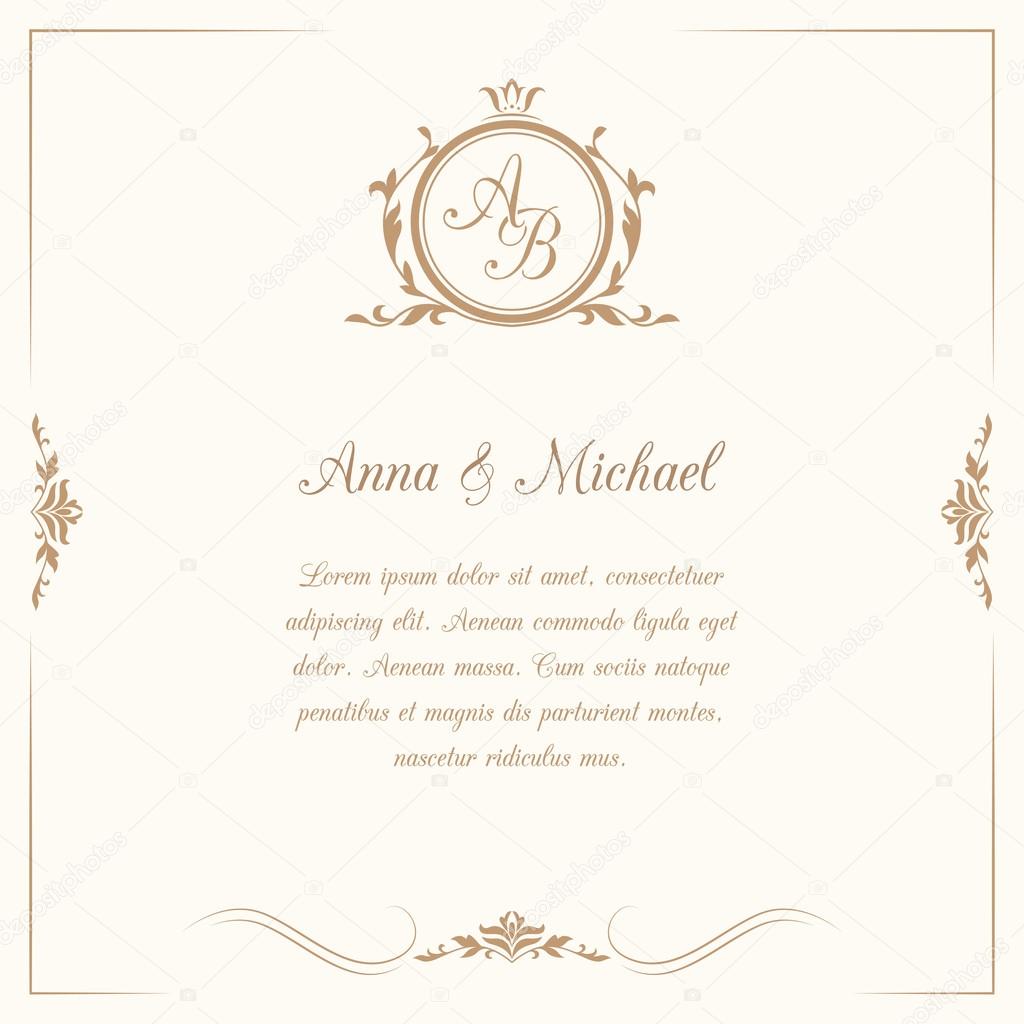 Wedding invitation with monogram