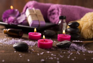 ahşap yüzey Spa ayarı