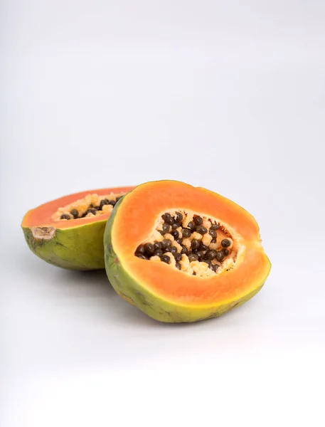 Papaya Isoliert Über Weißem Hintergrund — Stockfoto