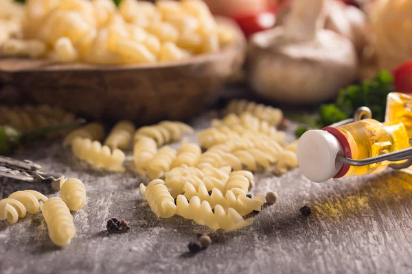 Primo piano della pasta fussili — Foto Stock