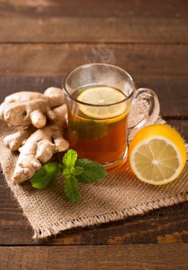 limon ve nane ile zencefil çayı