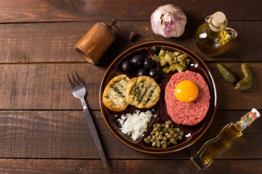 biftek tartar Üstten Görünüm