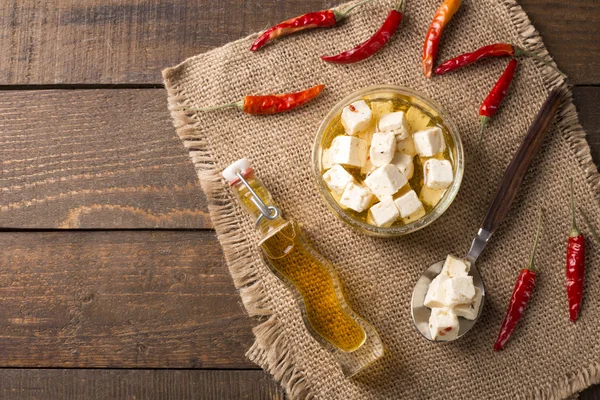 Aperitivo com queijo feta — Fotografia de Stock