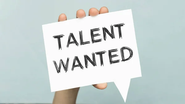 Escrever Texto Escrito Talent Wanted Conceito Que Significa Procurar Uma — Fotografia de Stock