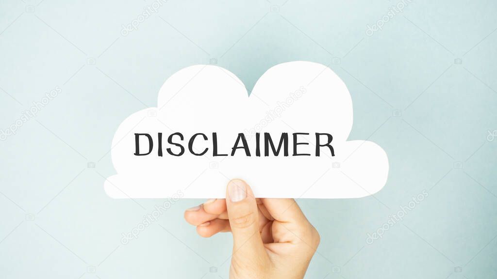 Disclaimer handwriting with black marker on paper, concept, stock image