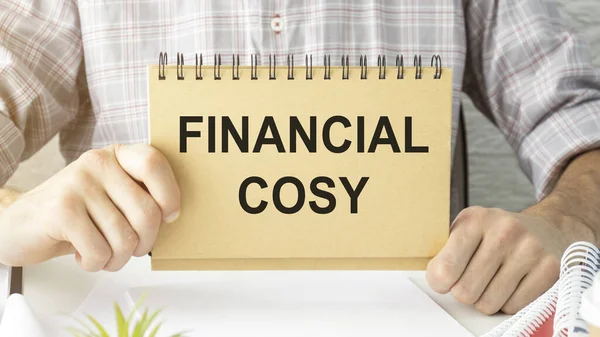 Financial Acogedoras Palabras Cuaderno Concepto Empresarial Financiero — Foto de Stock