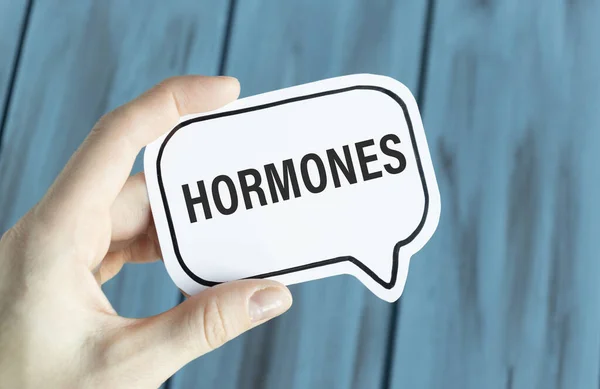 Female Doctor Holding Tablet Text Hormones — Stock Photo, Image