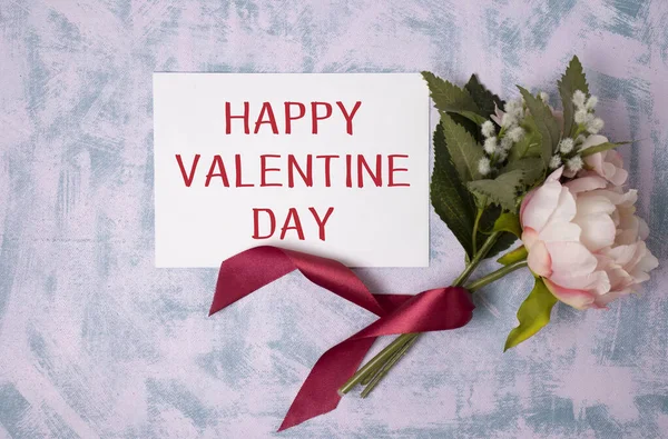Mooie Romantische Achtergrond Met Tekst Gelukkige Valentijnsdag — Stockfoto
