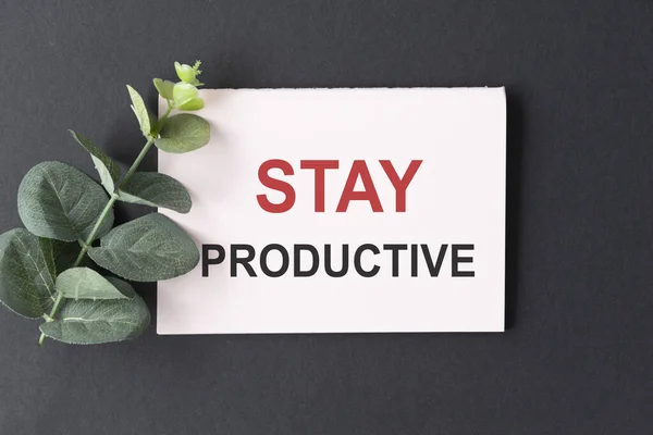 Stay Productive Citazione Motivazione Scritta Dietro Una Carta Strappata — Foto Stock